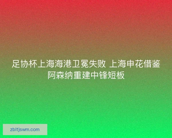 足协杯上海海港卫冕失败 上海申花借鉴阿森纳重建中锋短板